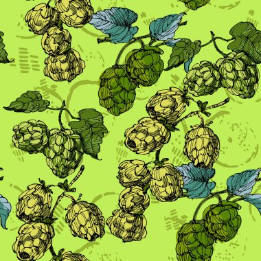 Zıpzıp ve buğdaylı kusursuz desen. Renkli taslak stili el çizimi arka plan. Ayrıntılı illüstrasyon, el çizimi. Kumaş ve tekstil için harika, parmak izleri, davetiye, ambalaj, ya da herhangi bir istenen fikir için..