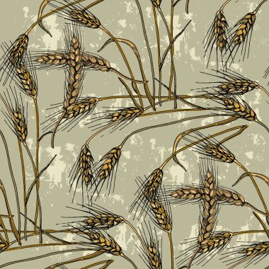 Zıpzıp ve buğdaylı kusursuz desen. Renkli taslak stili el çizimi arka plan. Ayrıntılı illüstrasyon, el çizimi. Kumaş ve tekstil için harika, parmak izleri, davetiye, ambalaj, ya da herhangi bir istenen fikir için..