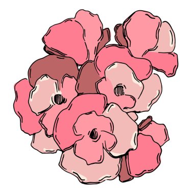 Kiraz çiçeği vektörü. Pembe sakura çiçeği arkaplanı. Çiçek açan kiraz çiçeği taşıyıcısı. Sakura çiçekli kiraz çiçeği dalı. Beyaz arkaplanda Sakura.