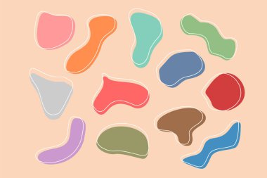 Soyut Retro Şekli Grafik Vektör Eli çizilmiş şekil illüstrasyonu