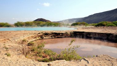 Springs in the Danakil's desert depression clipart