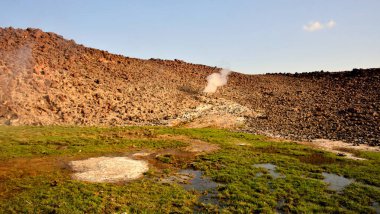 Springs in the Danakil's desert depression clipart