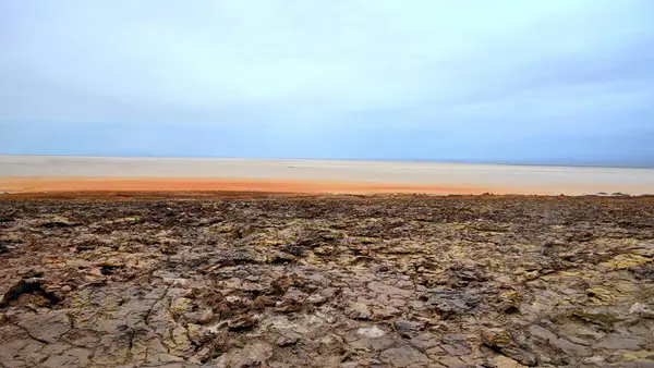 stock image Salt desert in the Danakil Depression