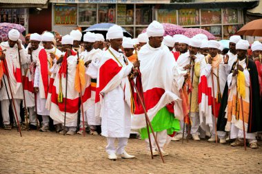 Lalibela, Timkat köyün sokaklarında kutlama yapıyor.