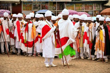 Lalibela,Timkat celebration in the streets of the village clipart