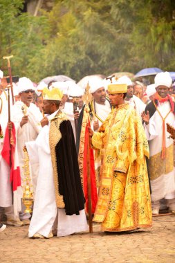 Lalibela, Timkat köyün sokaklarında kutlama yapıyor.