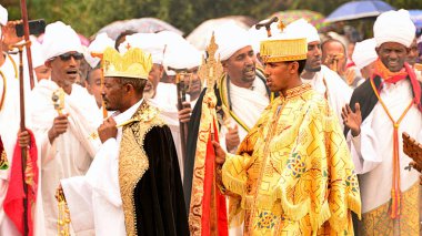 Lalibela,Timkat celebration in the streets of the village clipart