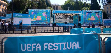 ITALY ROME.Inauguration of the Uefa Festival, the set of initiatives related to Euro 2020 that will take place in Rome. Piazza del Popolo fulcrum of the Fan Zone