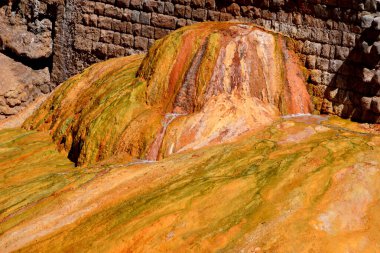 ARGENTINA MENDOZA Puente del 'Inca, Mendoza Nehri' nin bir kolu olan Las Cuevas Nehri üzerinde bir köprü oluşturan doğal bir kemerdir.