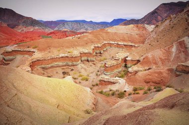 ARGENTINA Jujuy, a province of the remote northwestern Argentina, is characterized by the spectacular rock formations, hills of the Quebrada de Humahuaca and its indigenous Quechuan villages clipart