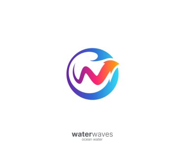 Renkli harf w dalga logosu