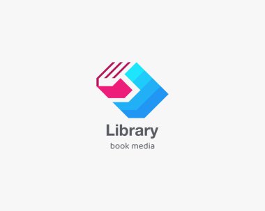 Kitap logosu. Kütüphane okulu simgesinin basit simgesi