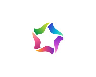 Yaratıcı renkli yıldız logosu gradyanı