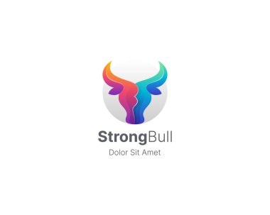 Renkli güçlü boğa logosu gradyanı