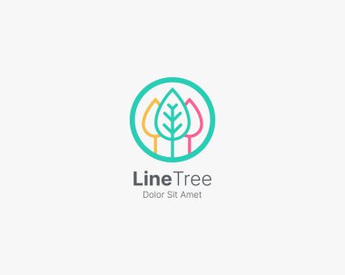 Minimalist modern üçlü ağaç logosu