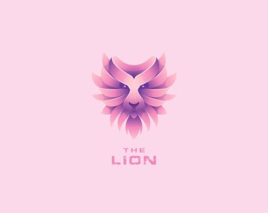 Creative cute lion face logo clipart