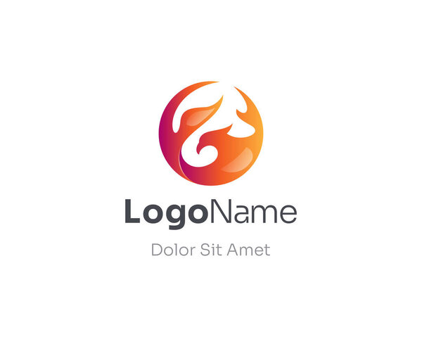 Gradiente Logotipo Phoenix Colorido Creativo — Vector de stock
