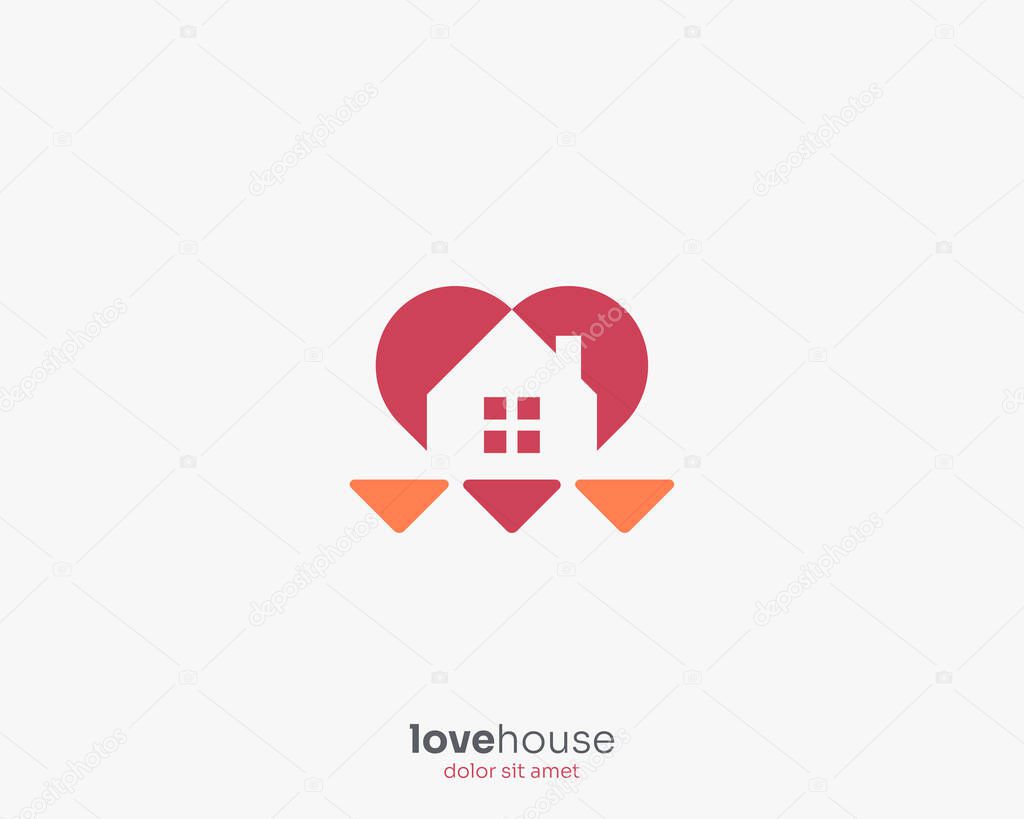 Creative colorful love house logo