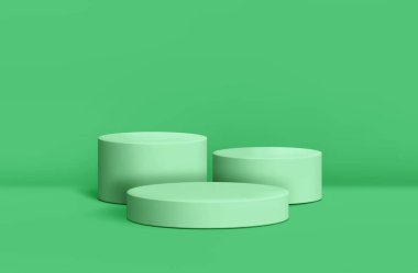 Minimum Podyum Zümrüt Yeşil 3D Gerçekçi Arkaplan Podyumu Ürünleri Long.jpg 'yi göster
