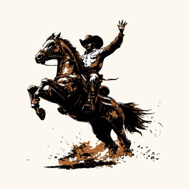 Cowboy Rodeo Batı Grafik Tees için Retro Sanat Tasarımı