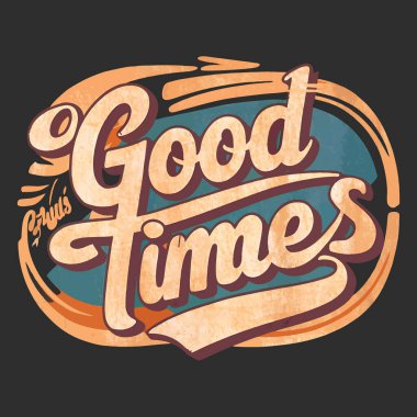 Bu Good Times grafiği ile nostaljiyi kucaklayın. Sarı renkli ve stilize harfli retro portakal içeriyor. Tasarımlarına klasik bir dokunuş eklemek ve zamansız anıları kutlamak için mükemmel..