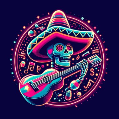 Sombrero ve Gitar 'da iskelet