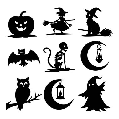 Halloween Night Silhouettes Collection clipart