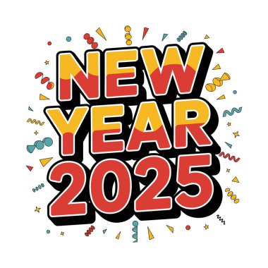 Bright and Bold New Year 2025 clipart