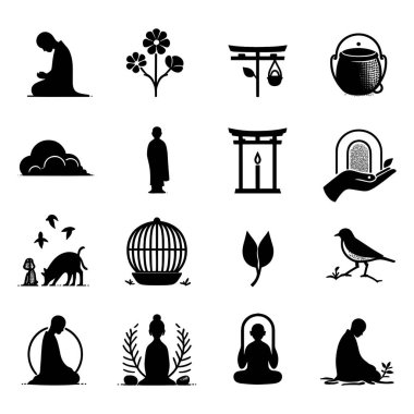 Meditation and Spiritual Holistic Icons for Wellness Balance Pack clipart