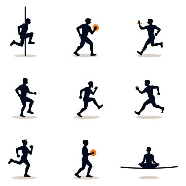 Silhouette Collection For Sports and Fitness clipart