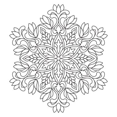 Boyama Kitabı Sayfasının Yaratıcılık Mandala 'sı ya da Çocuklar için Kağıt Kesme