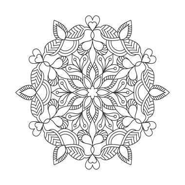 Boyama Kitabı Sayfasının Yaratıcılık Mandala 'sı ya da Çocuklar ve Yetişkinler için Kağıt Kesme