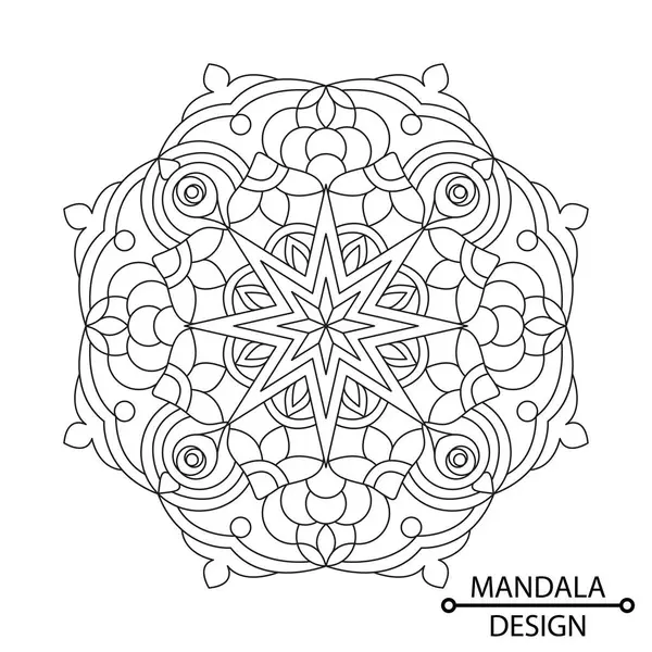 Yetişkinler ve Çocuklar için Renkli Kitap Sayfasından Yıldızlı Gece Mandala