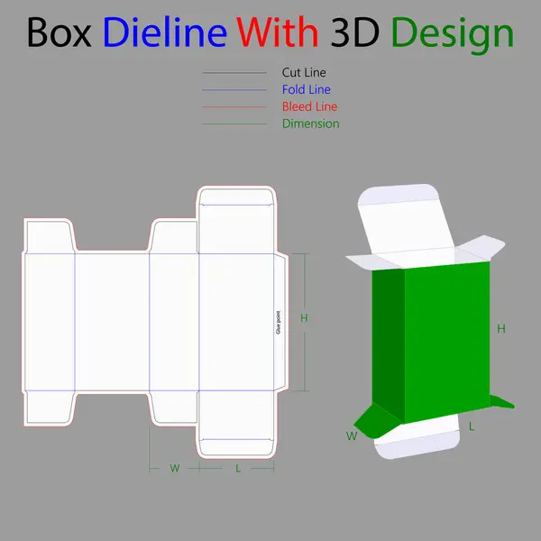 Strad Tuck sonu Dieline Şablonu 3d Tasarım