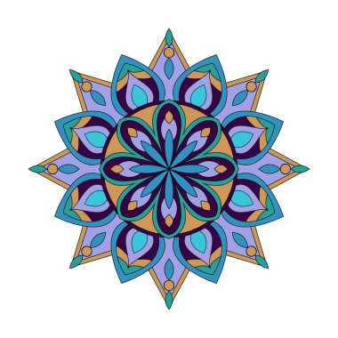 Karmaşık renkli mandala boyama kitabının kusursuz bir deseni