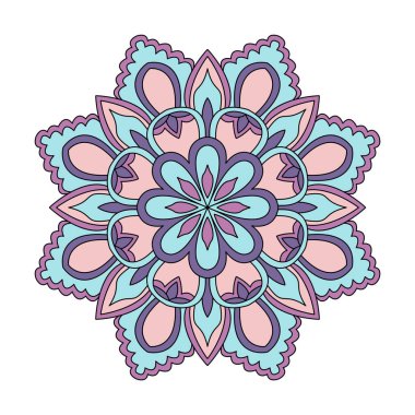 Soyut çiçek rengi mandala boyama kitabı sayfası