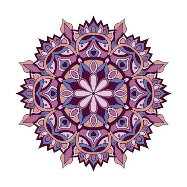 Çiçeksel meditasyon rengi mandala boyama kitabı sayfası