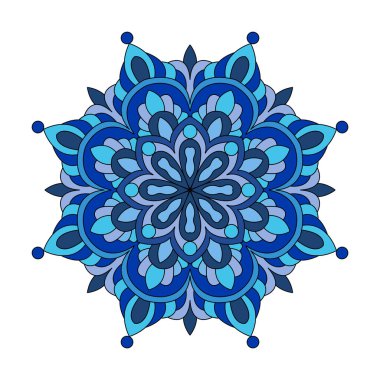 Dairesel entrika tasarım renk mandala boyama kitabı sayfası