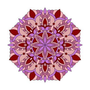 Çember çiçek desenli mandala boyama kitabı sayfası