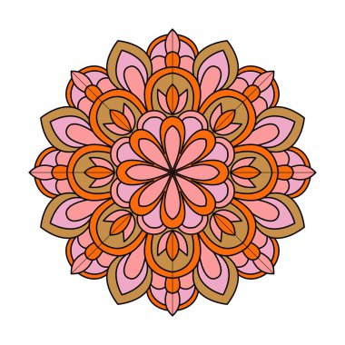 Esrarengiz Mutluluk rengi mandala boyama kitabı sayfası