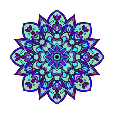 Enigmatik akış renk mandala boyama kitabı sayfası