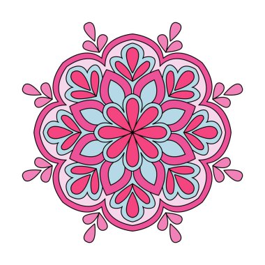 Mistik kozmik renk mandala boyama kitabı sayfası