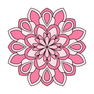 Basitlik Mistik renk mandala boyama kitabı sayfası