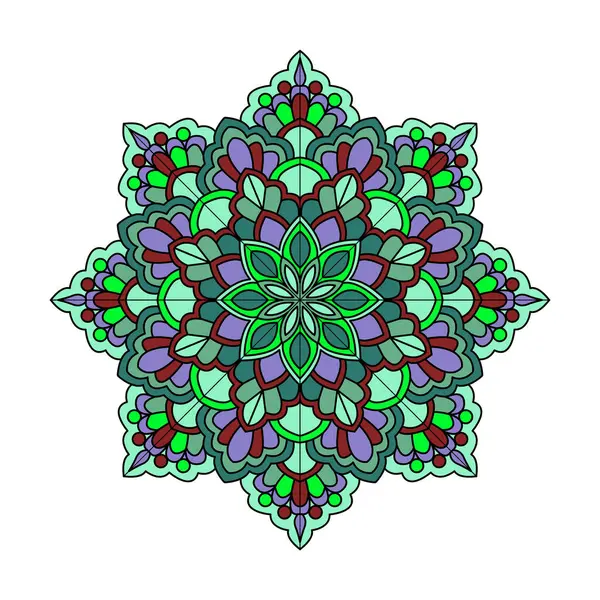 Enigmatik renkli mandala boyama kitabı sayfası