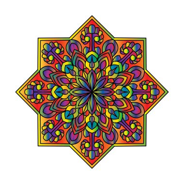Kozmik dinginlik rengi mandala boyama kitabı sayfası