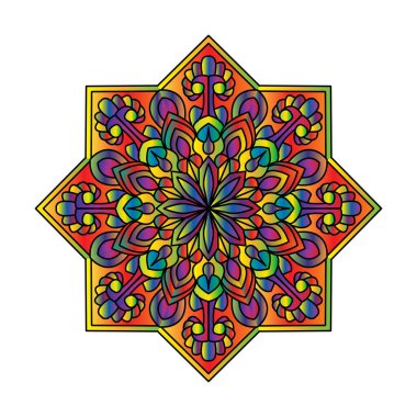 Cosmic Serenity colour mandala coloring book page clipart