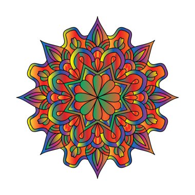 Huzurlu Girdaplar renkli mandala boyama kitabı sayfası