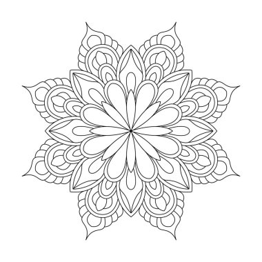 Arapça geleneksel mandala boyama kitabı sayfası