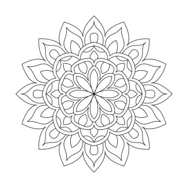 Mandala karalama ve çizgili desenli mandala