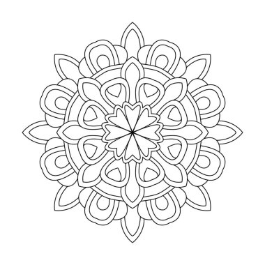 Çiçek ve eski model mandala ile dekoratif mandala